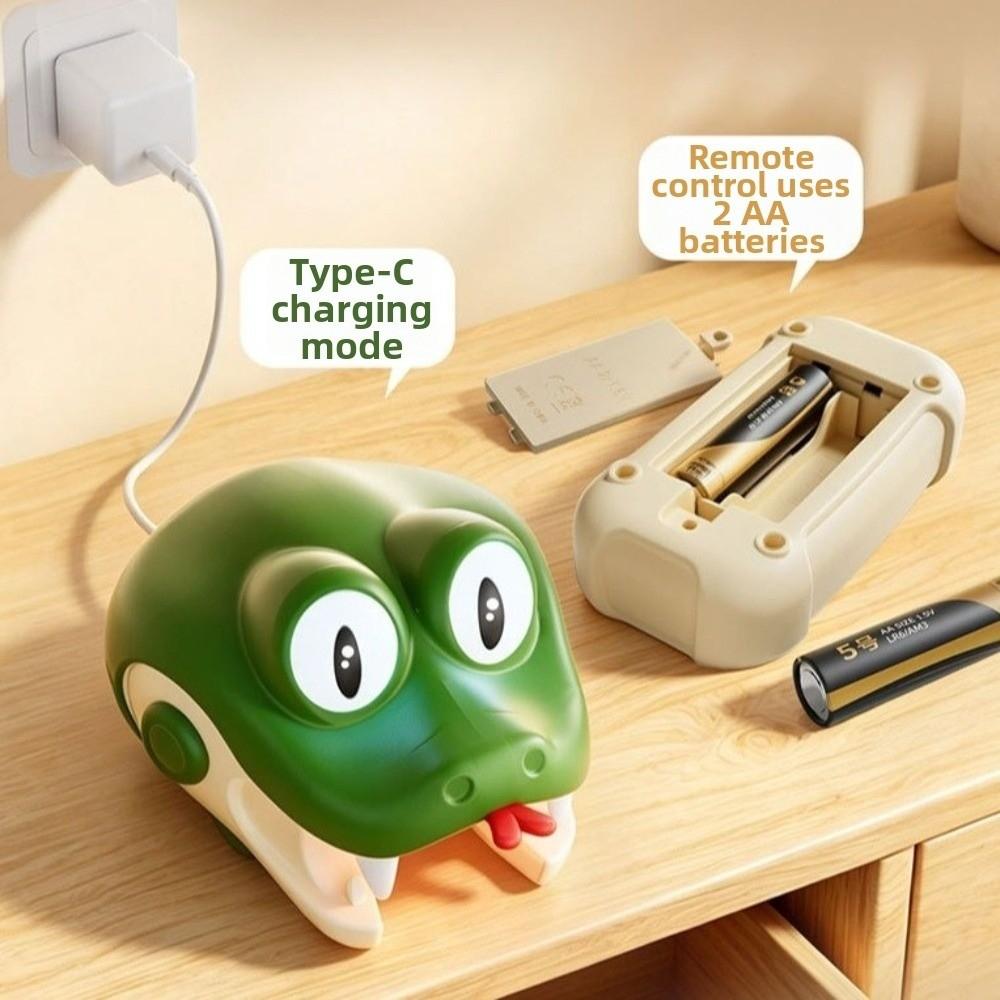 Eyes Rotate Electric Snake Toy Two Speed Modes Magnetic Food Collecting Segmented Body