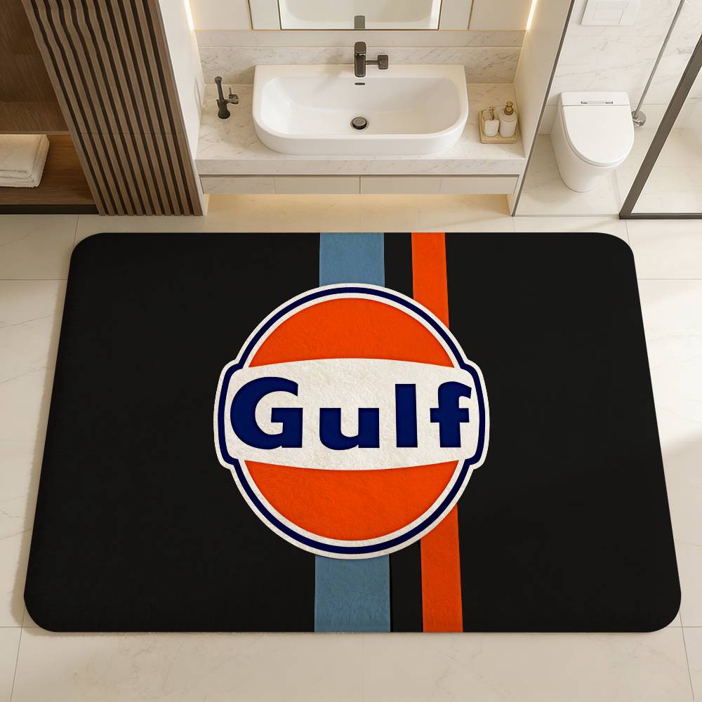 G-Gulf Racing Car Logo Room Mats Anti-slip Absorb Water Long Strip Cushion Bedroon Mat Household Carpets