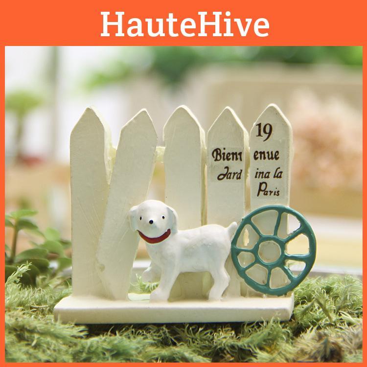 Dog Garden Fence Resin Figurine For Home Decor And Business Promotions Gift