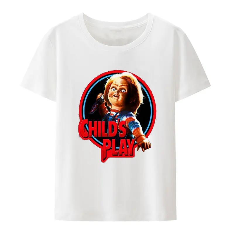 Child's Play Chuck Women's Top T-shirt Doll Murder Vintage T-shirt Harajuku Round Neck T-shirt Pure Unique Top