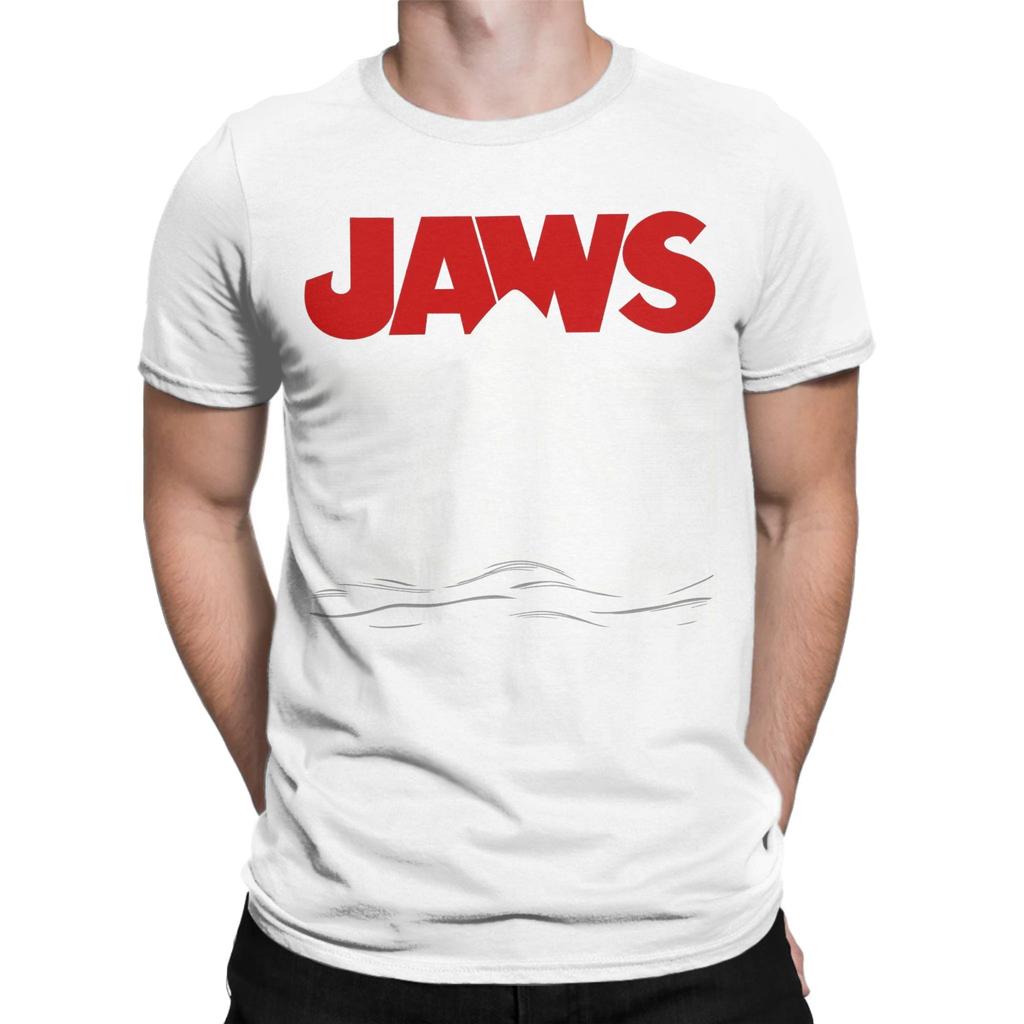Movie Jaws 50th Anniversary T Shirt for Men Pure Cotton Novelty T-Shirt Crew Neck Tee Shirt Short Sleeve Clothing Adult