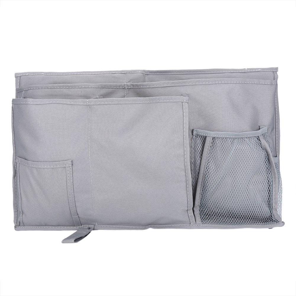 Oxford Fabric Baby Bedside Hanging Storage Bag Book Bottle Phone Organizer Pocket (Gray)