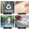 10 Pack Recycle and Trash Square Stickers 6 × 6 Inches White Vinyl Transparent Recycling Bin Decals Self Adhesive Waterproof UV Resistant Sign for