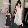 Summer French Temperament Elegant Embroidered Dress Women's Large Size Slightly Fat Mm Tibetan Meat Thin Waist Dress 271490