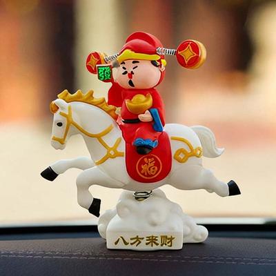 Cute God Of Wealth Desktop Decor Year of The Horse Mascot Car Ornament Blessing Chinese Style Horse Year Figurines New Year