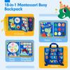 Montessori-Spielzeug für Kleinkinder, Lern- und Lernaktivitäten, Reisespielzeug, Dinosaurier, Ankleiden, sensorischer Rucksack für das Leben