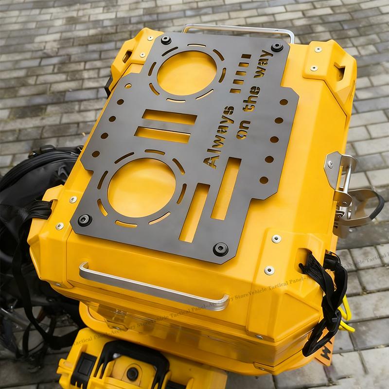 1PCS Motorcycle Top Case Quick-Mounting Molle Panel aluminum alloy Tactical Storage Box Universal Side Box Modular Organizer