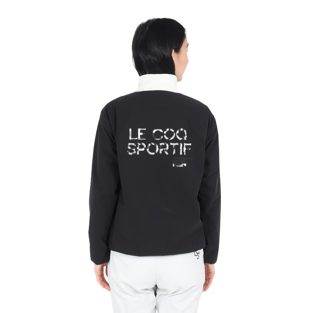 Coq Sportif Outerwear Collarless Blouson Windproof Heat Navi Cold Protection Golf LG4FWB01L BK00 L [Le Golf] [Stretch Forcer] Women's (Black)