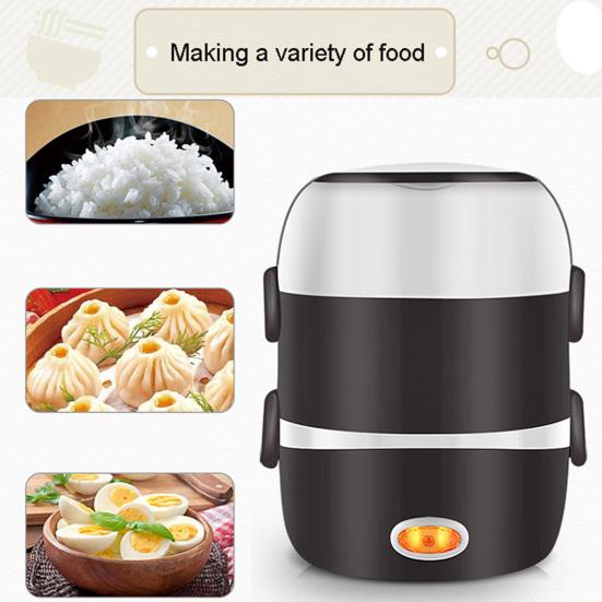 44960 Layer Cooker Heating Portable Electric Rice Lunch Box Steamer Food Container