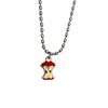 Creative Cute Apple Kernel Fruit Pendant Sliver Color Oval-shaped Rice Bead Necklace for Women Men Personality Retro Jewelry