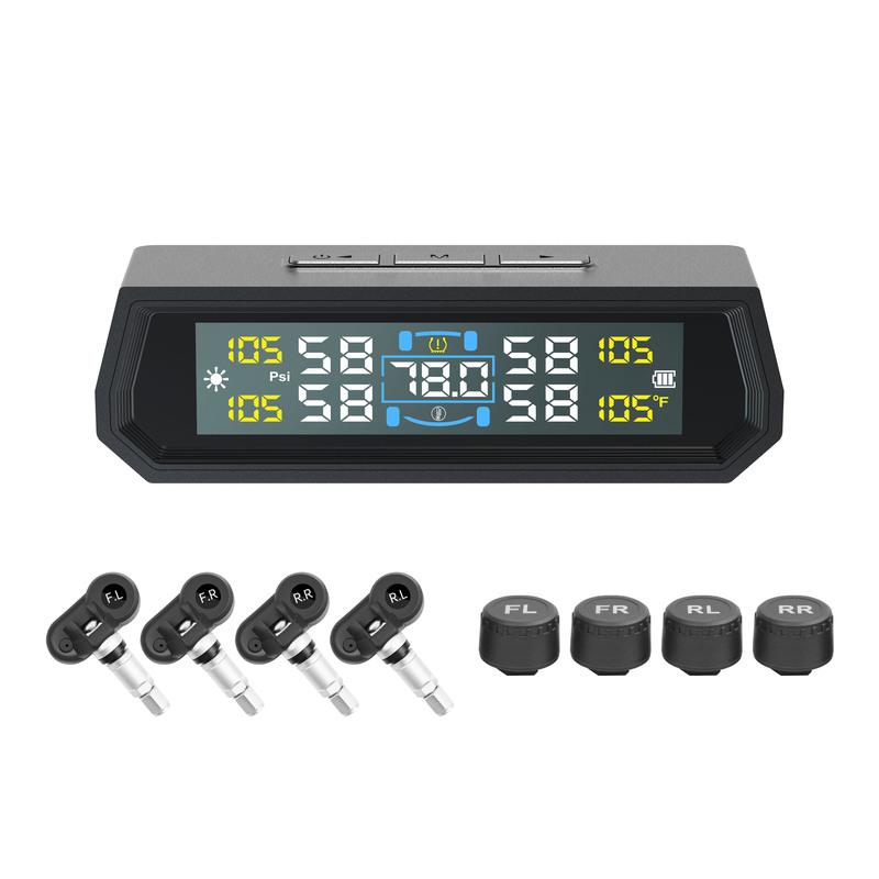 T17 8bar Car TPMS Sensors Tpms USB Car Digital Tire Gauges Spare Tyre Internal/External 4 Sensors System