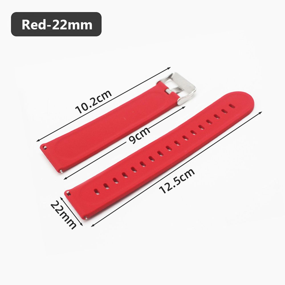20mm 22mm Quick Release Silicone Universal Steel Buckle Wristband Watch Band Bracelet Strap
