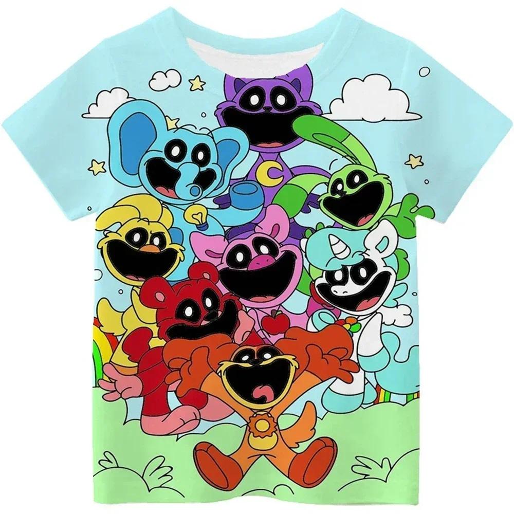 Children T Shirt Smiling Critters 3D Print Short Sleeve T-Shirt Cartoon Kids Tops Summer Clothing Casual Tee Kids Adults T-shirt