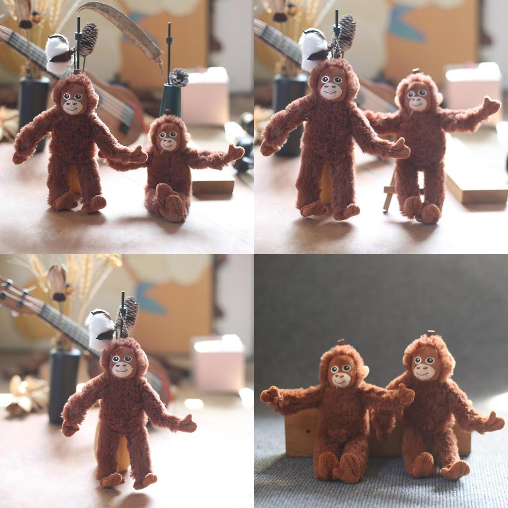 Cute Adorable Monkey Plush Toy Keychain Soft Stuffed Animal Doll For Bags 20cm