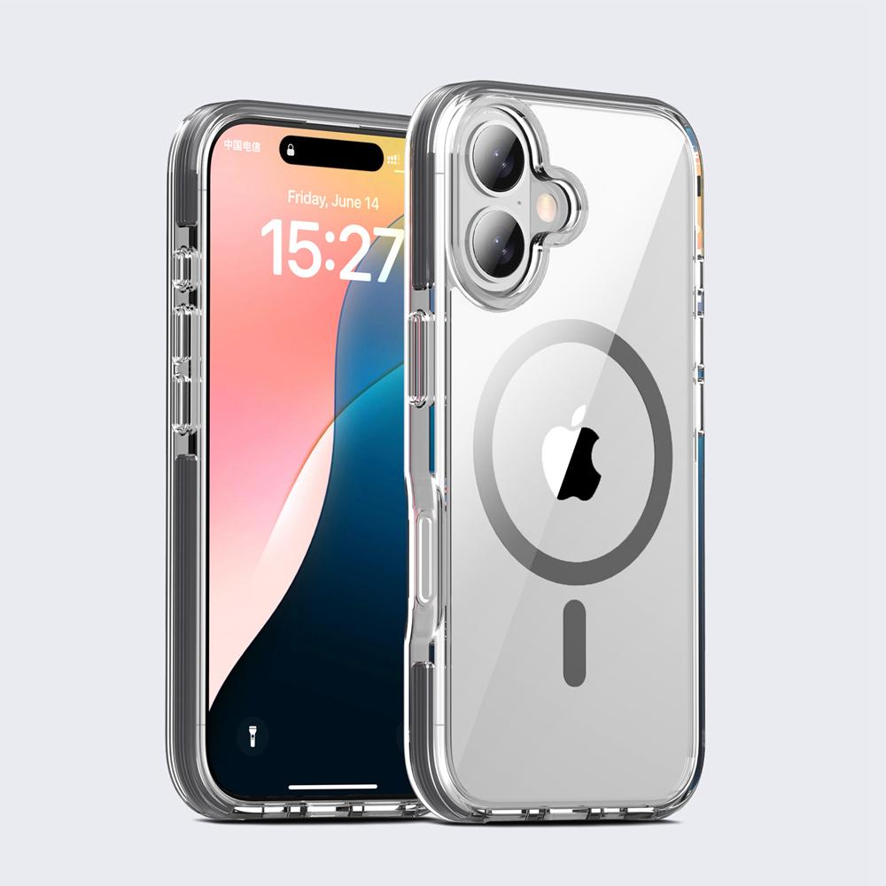 KEYSION Transparent Case for MagSafe for iPhone 16 15 Plus Colorful Collision Shockproof Phone Cover for for iPhone 16 Plus 15