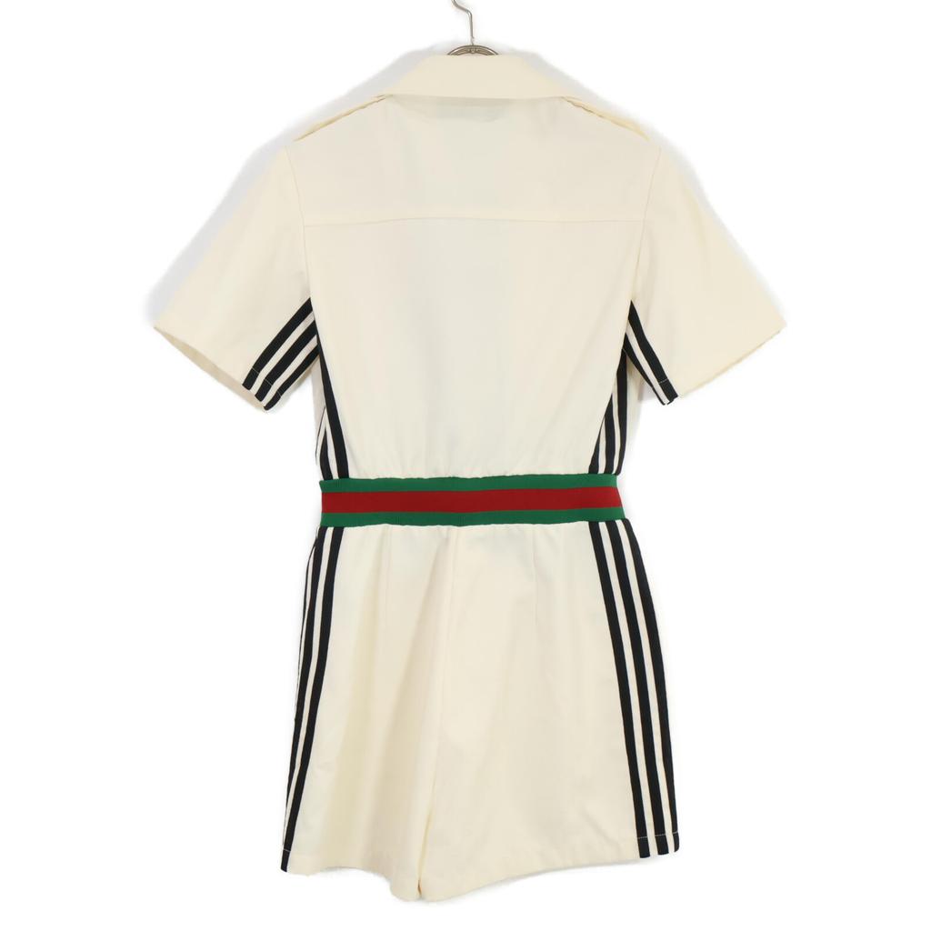 Gucci Xadidas Adidas [Domestic Regular] 703000 ZAI22 Short Jumpsuit GGxTrefoil Shelly Line Short Jumpsuit/ Overall All-in-one 38 IvoryUsed