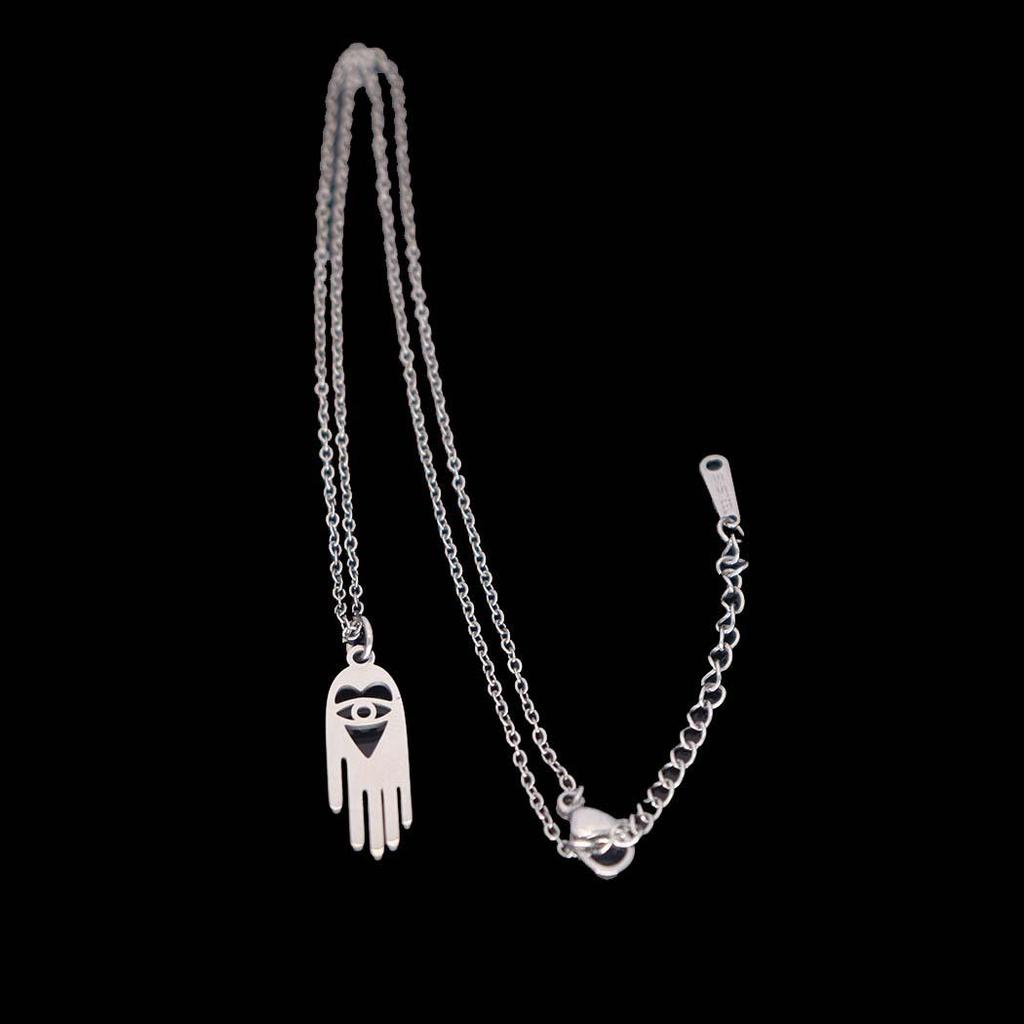 Stainless Steel Devil's Eye Pendant Necklace - Versatile Temperament Accessories