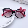 2-14 Jahre alte Mädchen glänzende Sonnenbrille mit Schleife, schöne Katze, Kinderbrille, modische Farbverlauf-Brille, UV400