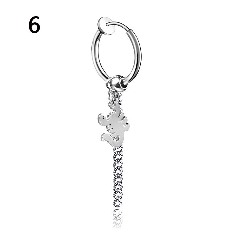 Earrings Simple Gift Women Men Stainless Steel 1 Piece Hipster Personality Fashion Ear Jewelry Tassel Handmade