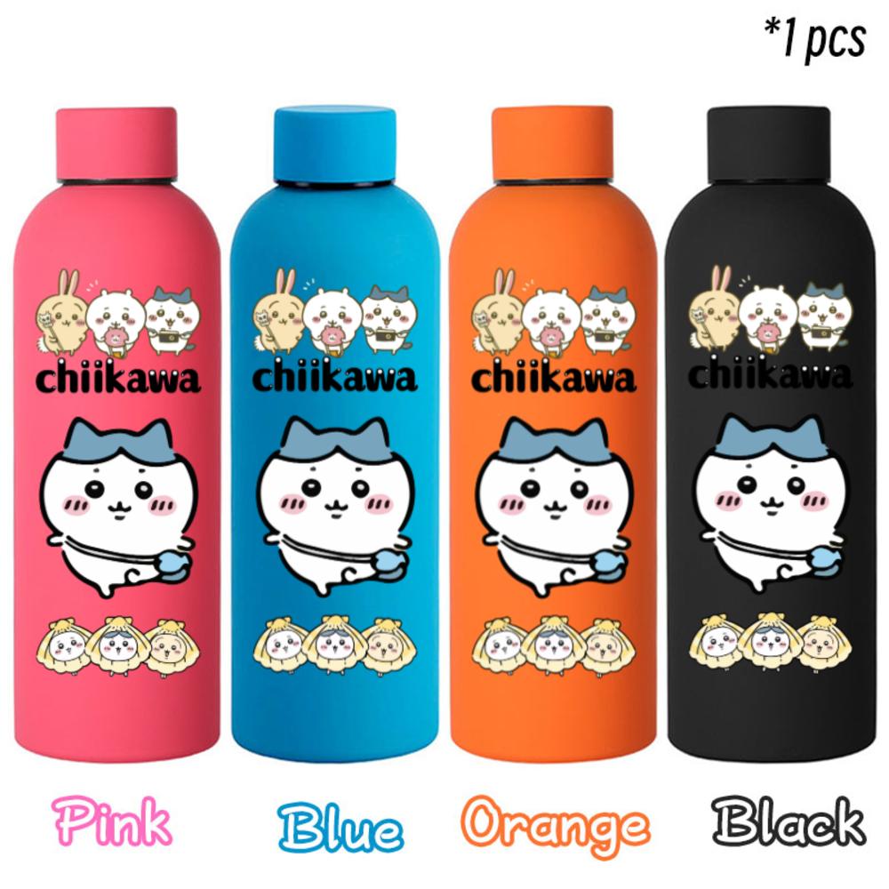 

500ML Nanka Chiisakute Kawaii Yatsu Insulated School Water Cup Chiikawa Small Mouth Bottle Hachiware Usagi Coffee Cup Gourde Only Orange 1 pcs