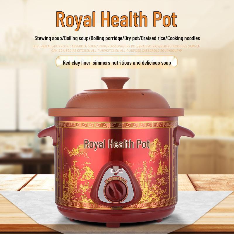 3.5L Purple Sand Electric Stew Pot – Ideal for Porridge & Soup, Perfect Small Household Appliance Gift