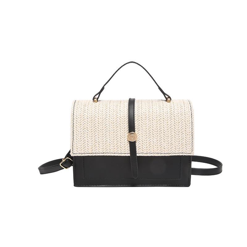 Stylish Pu Woven Shoulder Bag 2024 Summer Trendy Patchwork Small Crossbody For Women