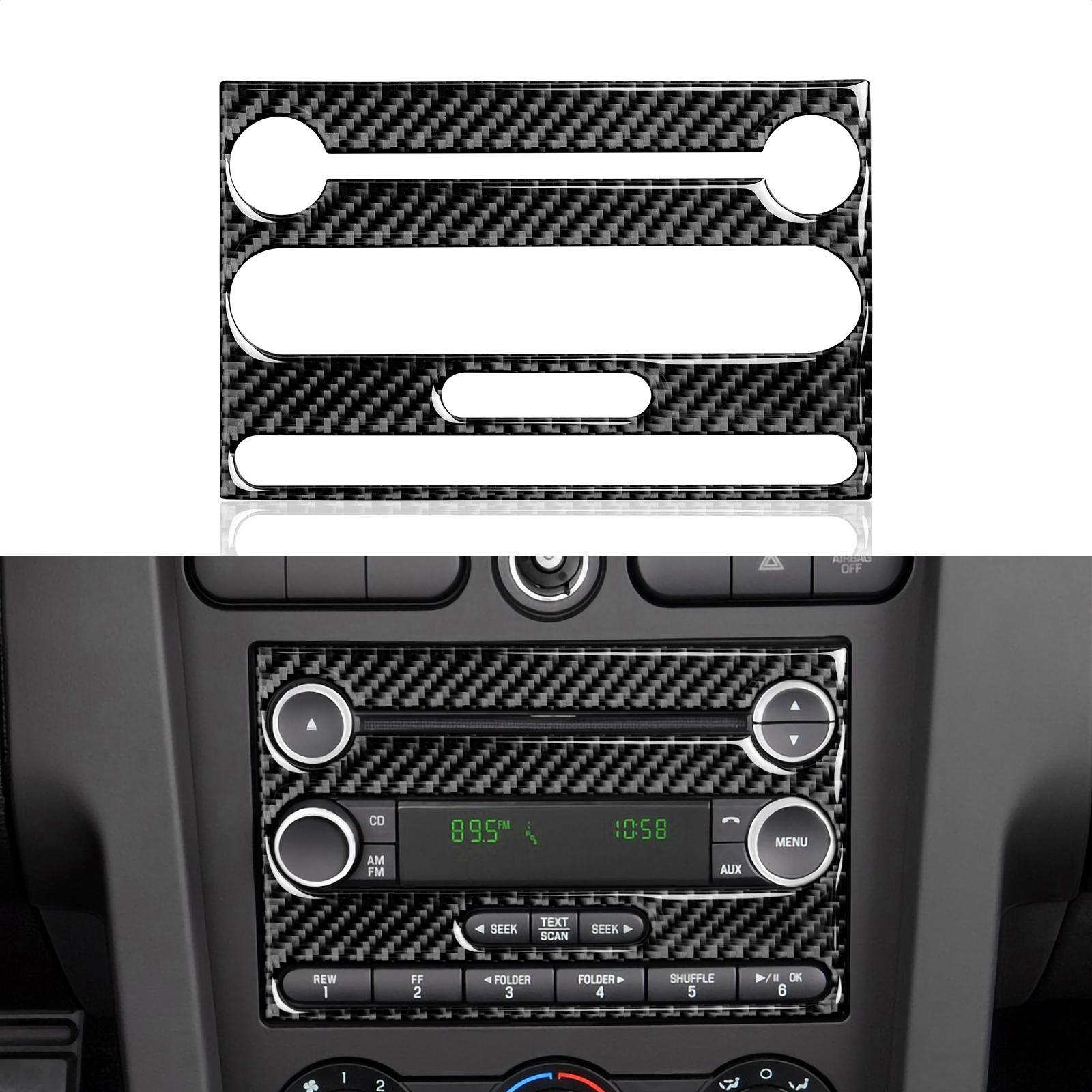

Car Center Console CD Panel Sticker Decal Carbon Fiber Interior Trim Cover For Ford Mustang GT 2005-2009 S197