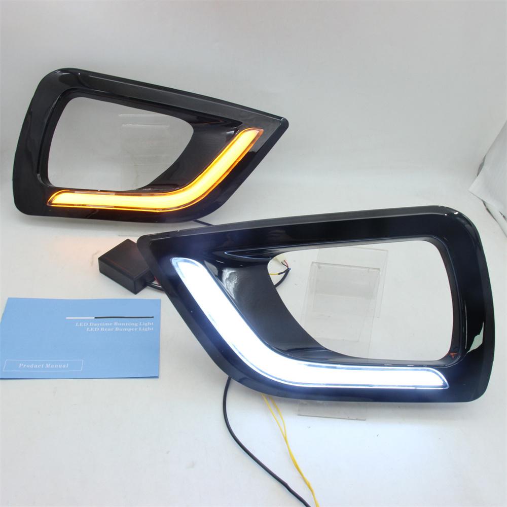 

2pcs DRL Turn Signal Lamp Fog Light Bezel For Nissan Navara NP300 D23 2015-2018