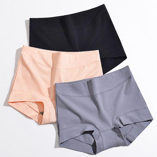 Women Panties Graphene Crotch Stretchy High Waist Tummy Tightening Solid Color Anti Exposure Briefs for Daily Wear