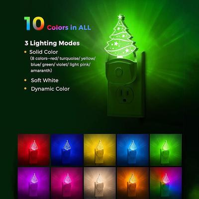 Christmas Tree Night Light with 8 Color RGB Mode LED Night Light Nightlight Christmas Birthday Gifts for Kids