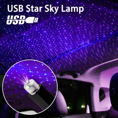 LED střecha auta hvězda noční světlo Projektor Atmosféra Galaxy Lampa USB Dekorativní Nastavitelná pro automatickou střechu Pokojová stropní dekorace