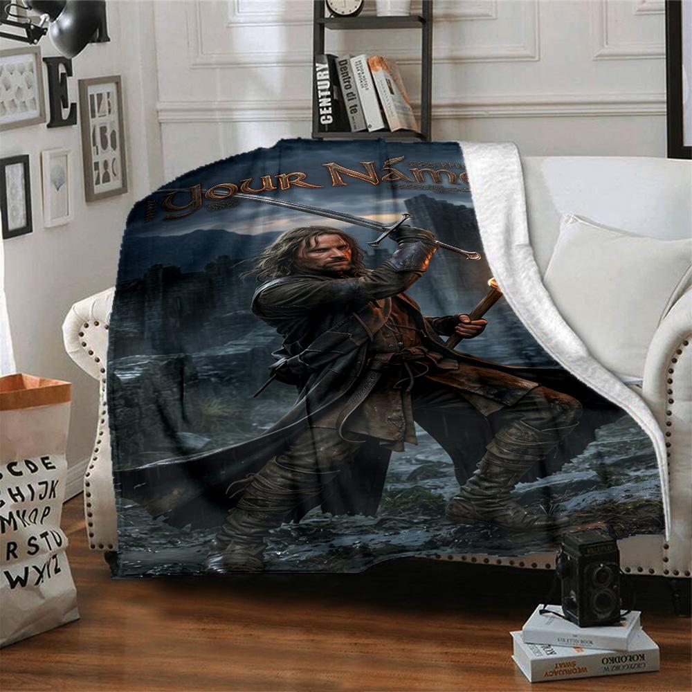 Lord Rings Customize Your Name Blanket Cozy Personalized Blanket Ultra-Soft Versatile for Office Sofa Bed Livingroom Four Seasons Multipurpose