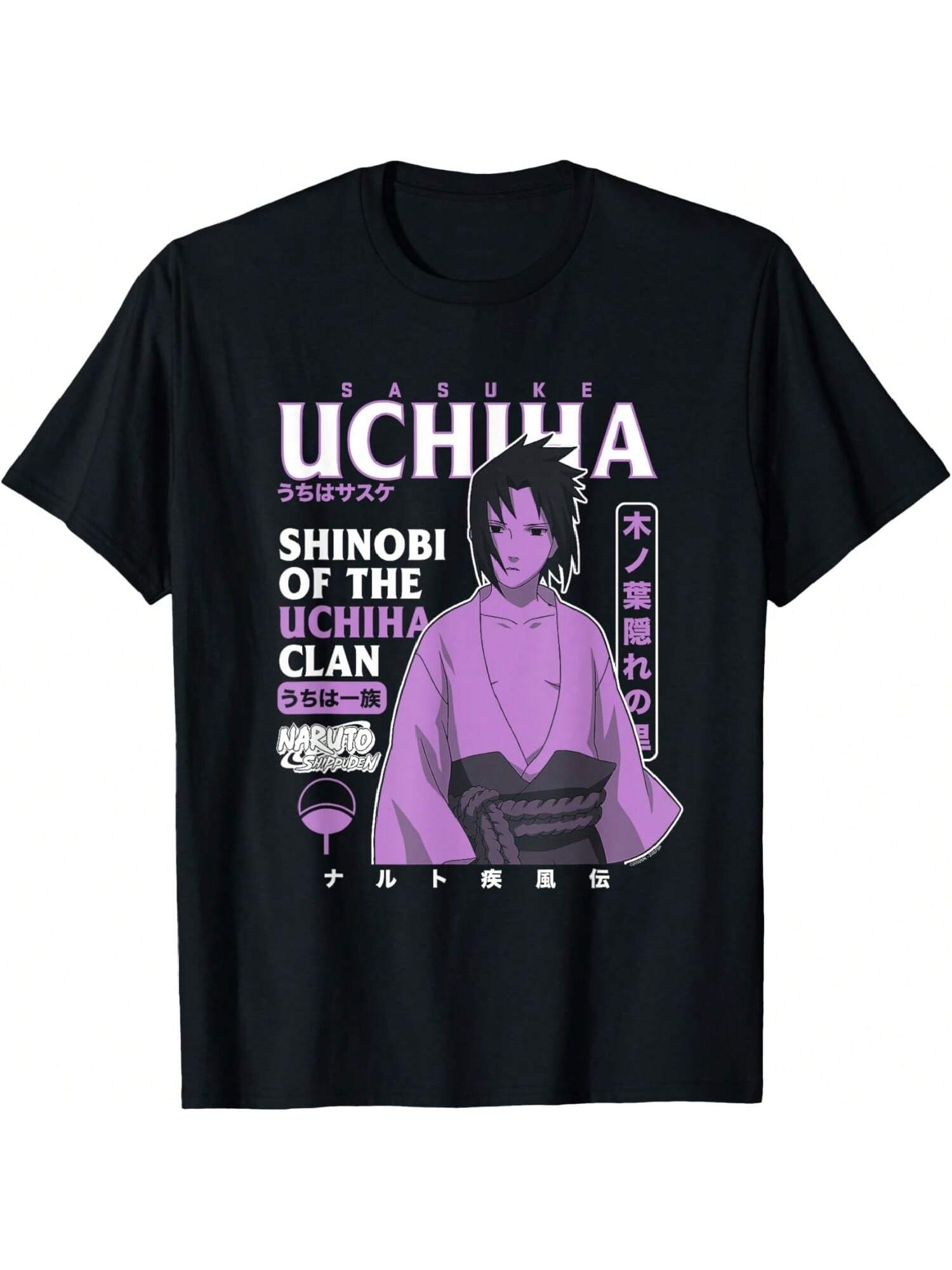 Camiseta con texto de sobrecarga de Sasuke de Shippuden S