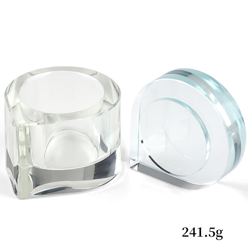 

Хрустальный стакан для мытья кистей - Высококачественная форма капли воды для нейл-арта с крышкой