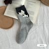 3D Cat Printed Casual Socks for Couples; Mid-Tube Design with Soft Comfort and Sweat Absorption Features for Men and Women.