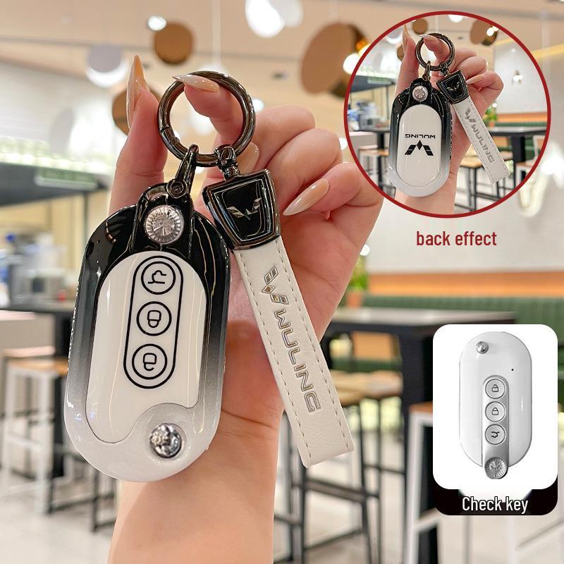 Compatible Metal Key Cover for Wuling Hongguang Mini EV, Macaron, MiniEV Baojun, Gameboy Model 22