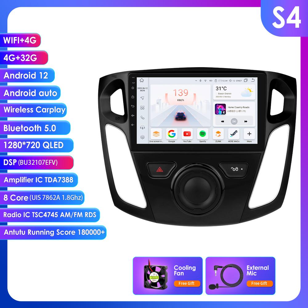 

Hizpo 9 Интеллектуальный экран 2din Android Автомагнитола Мультимедийный видеоплеер для Ford Focus 3 MK 3 2011 - 2019 GPS Интеллектуальный Carplay Auto 4G WIFI S4 8Core 4G 32G