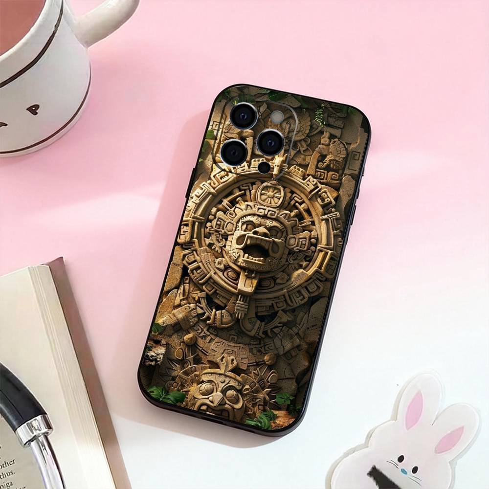 Mayan Aztec Calendar Statue  Phone Case Silicone Soft For IPhone 17,16,15,14,13,12,11,XS,Plus Pro Max