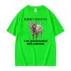 I Am Contaminated Cat with Radiation Funny Japanese Meme T-shirts Men Women's Fashion Pure Cotton Comfort Oversized T Shirt Tops