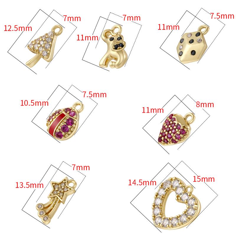 Insect/Fruit-Inspired Zirconia Charms Pendant for DIY Handmade Jewelry Accessories and Women's Jewelry Making Materials:VD1888