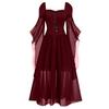 Halloween Women Adult Lacing Dress Medieval Witch Cosplay Costume Party Elegant