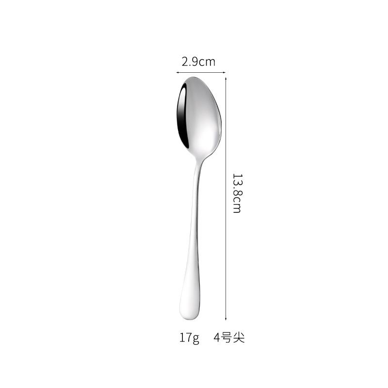 304 Stainless Steel Knife and Fork Spoon Thickened Tableware Dessert Round Spoon Pointed Spoon Western Food Steak Knife and Fork