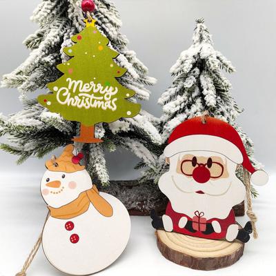 Jul Trepynt Vintage Snømann Reinsdyr Julenissen Pepperkakemann Juletre Hengepynt for Vinter Hjemmedekor