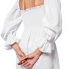 Sleeper Womens/Ladies Linen Blend Puff Sleeve Midi Dress