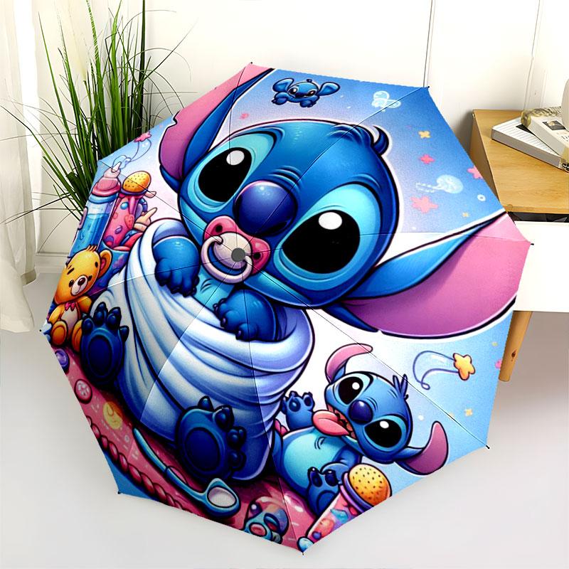 

This Portable Semi-automatic Folding Umbrella Features A Stitch Design, Making It The Perfect Gift for Parents and Friends.