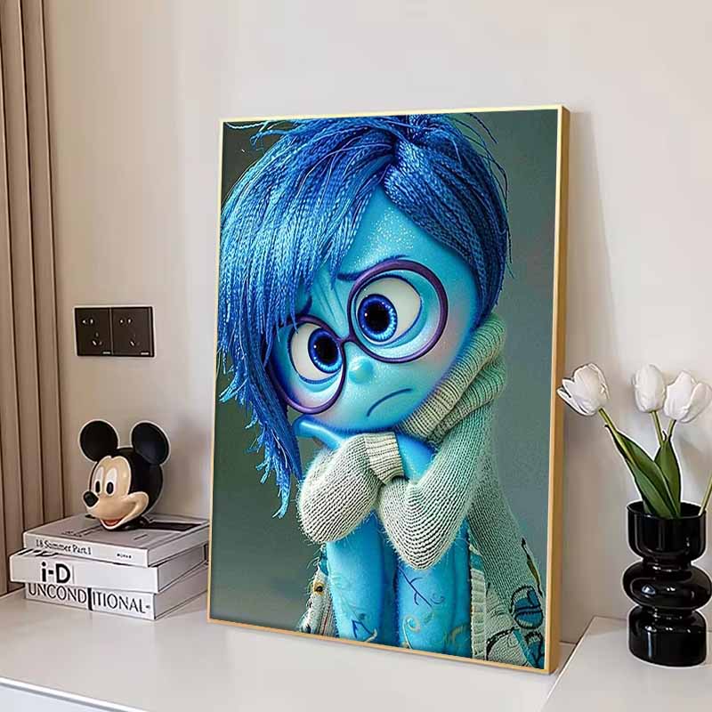 Disney Diamond Painting Inside Out Plush Healing Illustration Diamond Mosaic Cross Stitch Diamond Inlaid Room Decoration Gift