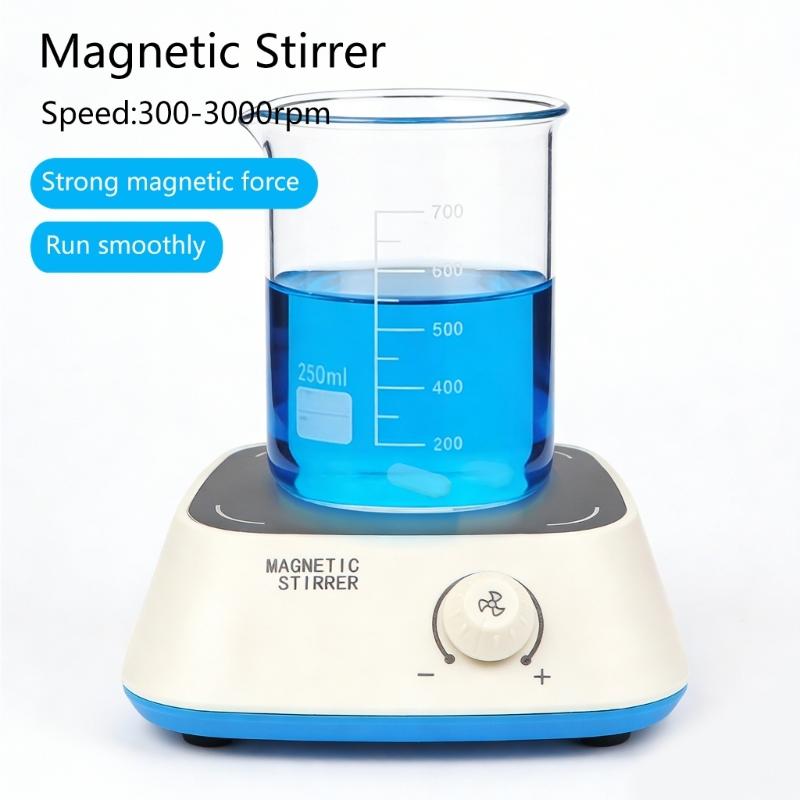Laboratory Grade Portable Magnetic Stirrer With Stir Bar Adjustable Speed 300-3000RPM 3L Capacity EU Plug