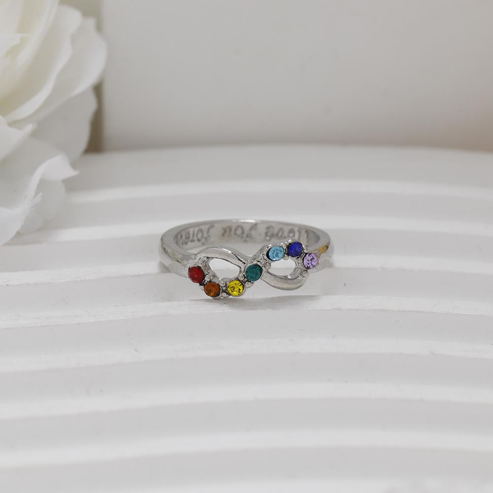 1Fashionable and Exquisite Colorful Artificial Stone Ring, a Perfect Gift for Birthdays and Christmas