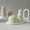 Nordic Minimalist Swirl Ribbed Ball Scented Candle Soy Wax Aromatherapy Candle Home Bedroom Table Decor Wedding Gift