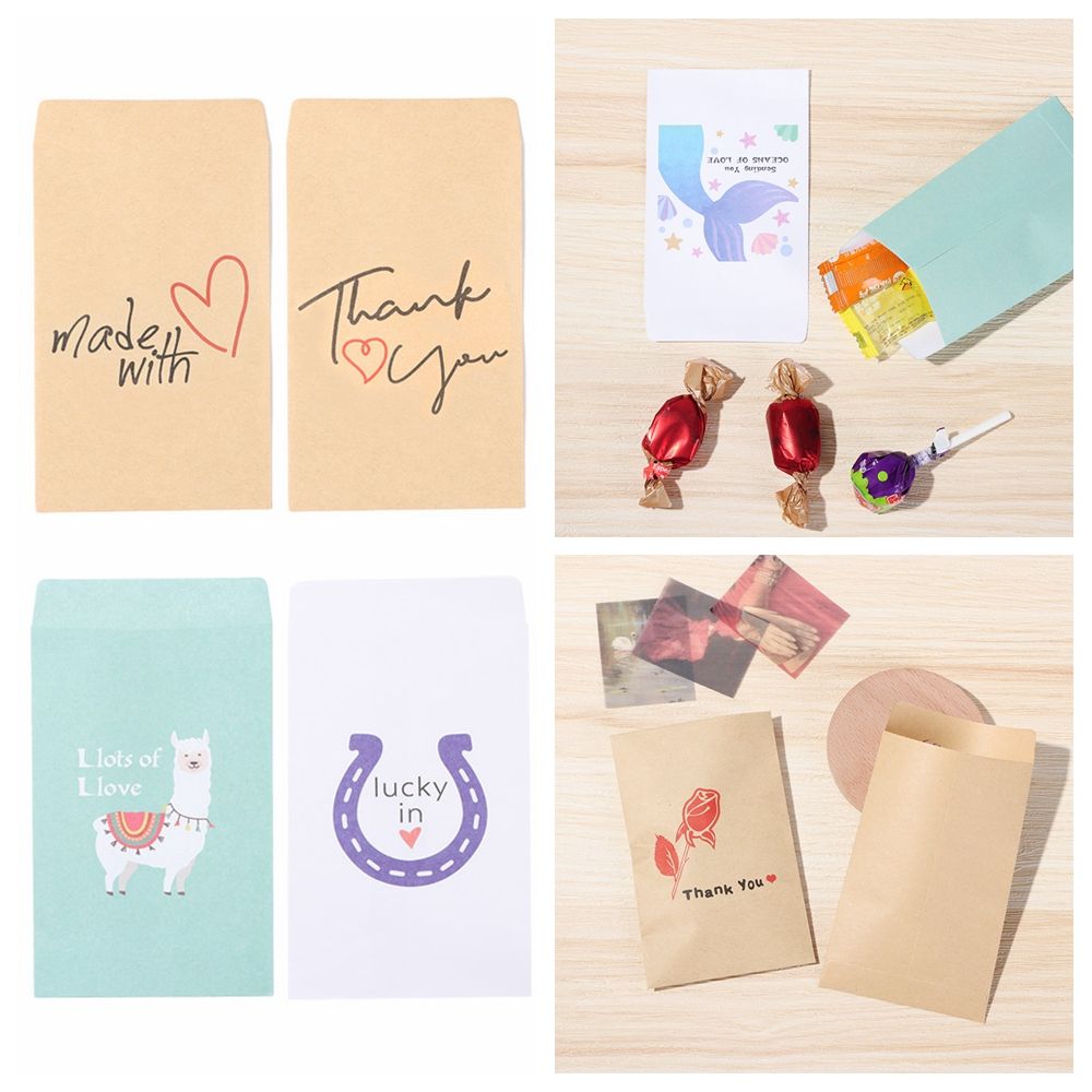 

50 шт. подарки, маленькие конверты, пакеты из крафт-бумаги, мини-подарочный пакет, упаковка конфет, упаковка для печенья